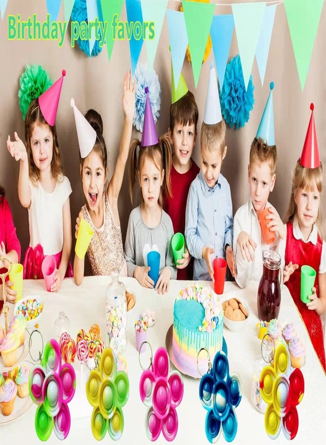 30 عبوة من ألعاب فقاعات صغيرة بألوان قوس قزح على شكل زهور الربيع، مصنوعة من السيليكون لتخفيف التوتر، هدايا مثالية لحفلات الربيع وجوائز للفصول الدراسية - Image 4